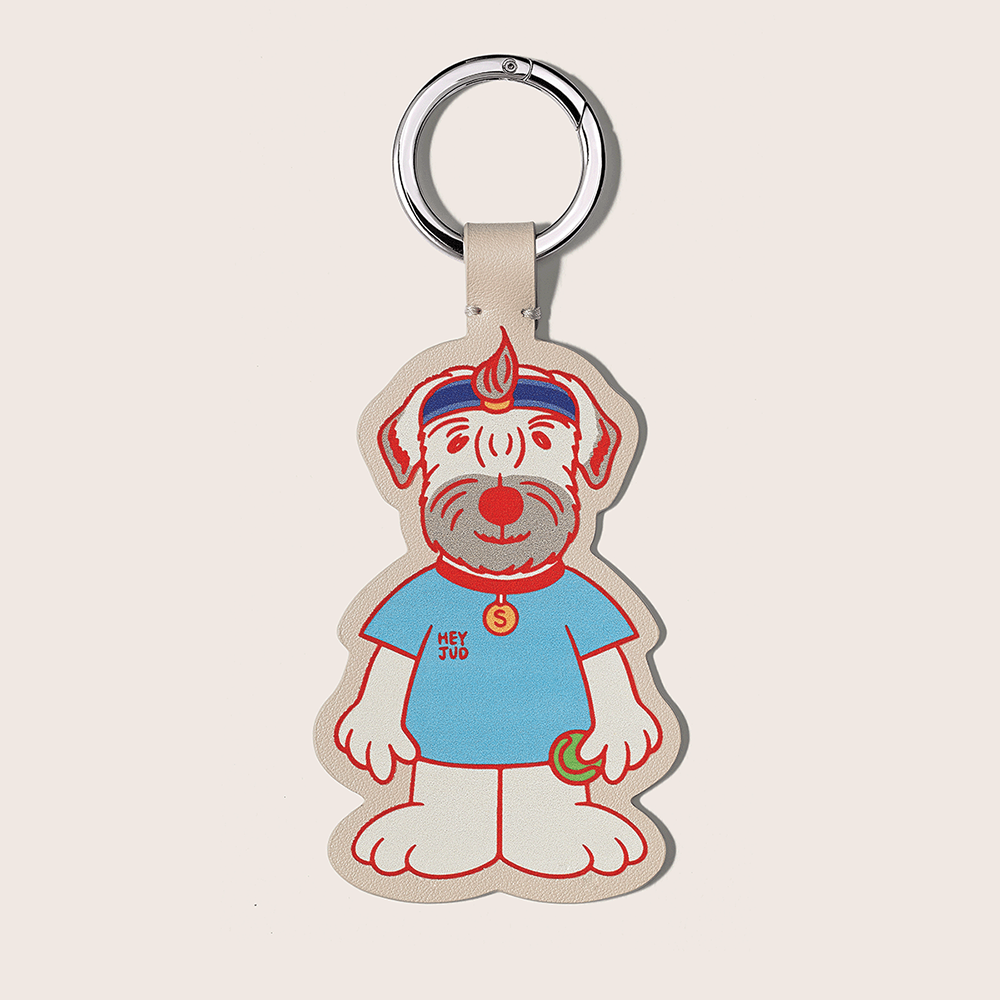 [파트너 스페이스] Tennis Dog Keyring  테니스 도그 가죽 키링 (Jud Sky)